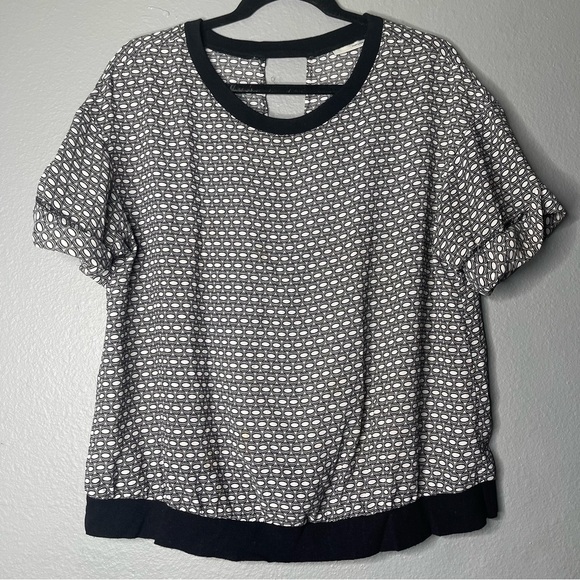Halogen Printed Open Back Blouse Top - Picture 1 of 5